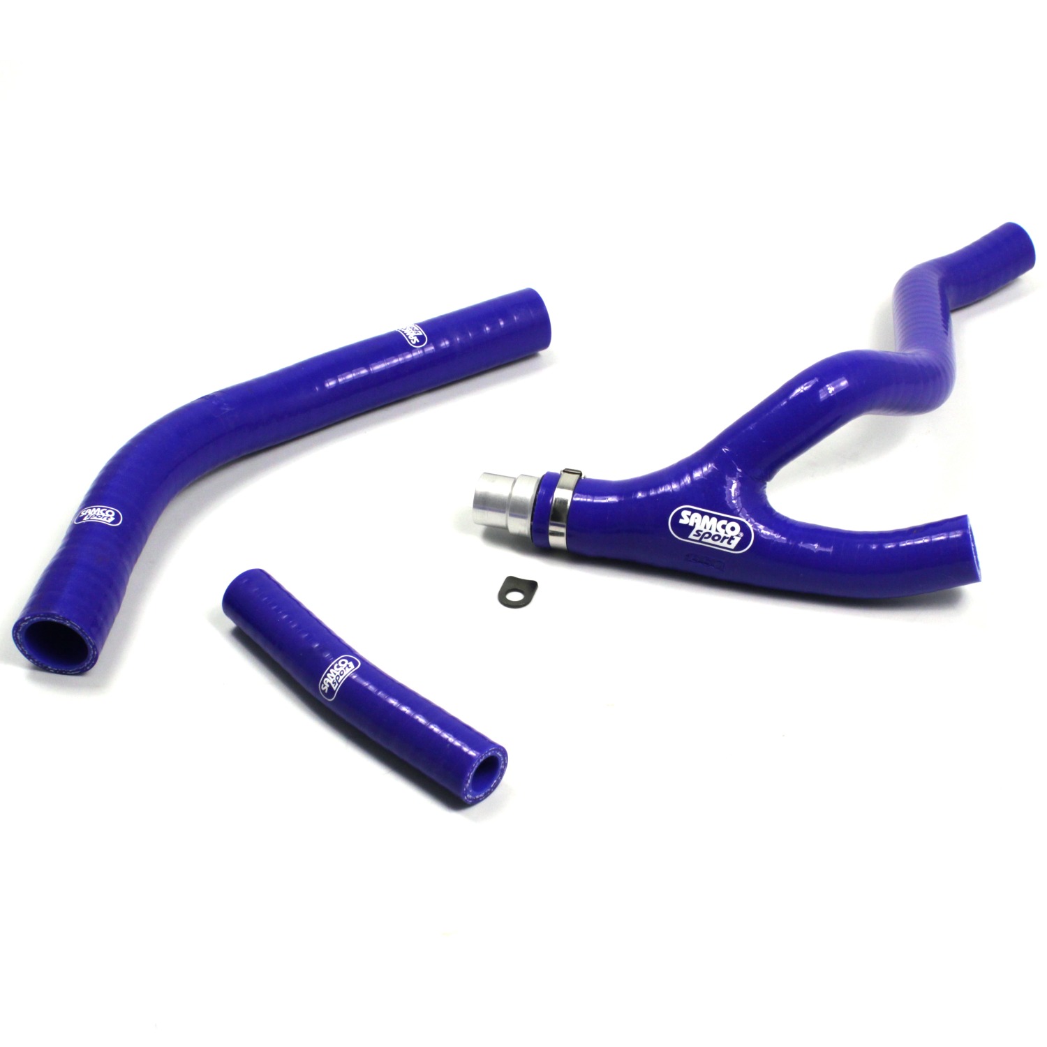 SAMCO SPORT Siliconschlauch Kit Y-Stück - Race Design mit Alu-Stück blau für Yamaha YZ450F Modelljahr 2014-2017