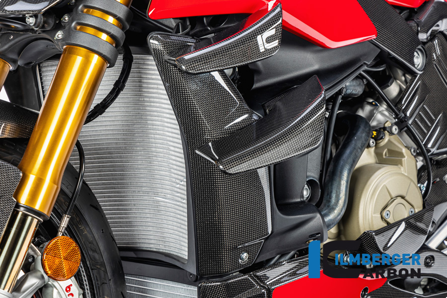 Ilmberger Carbon Wasserkühlerabdeckung  links glanz für Ducati Streetfighter V4 2020-