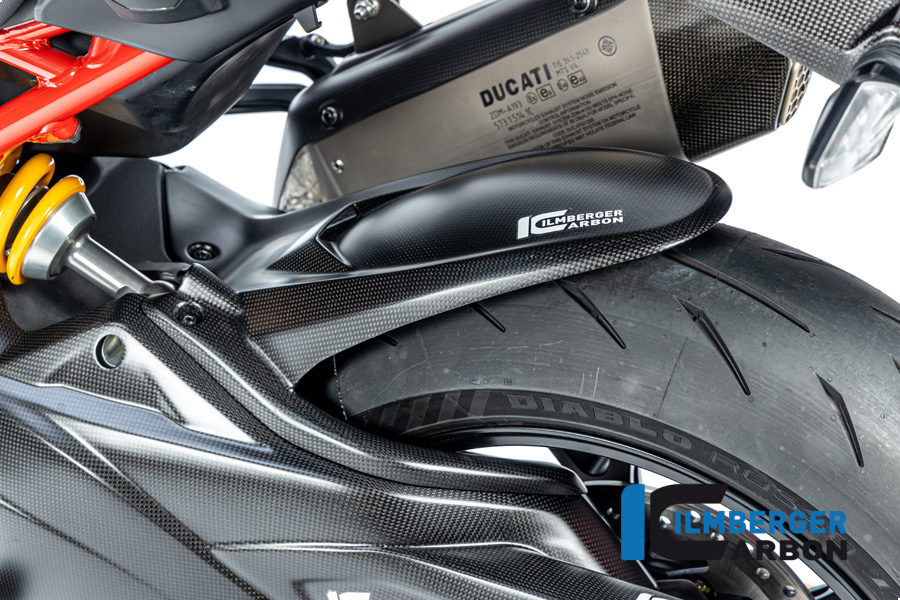 Ilmberger Carbon Kotflügel hinten mit Bremsleitungsabdeckung, matt, Ducati Multistrada V4 Pike's Peak 2022-
