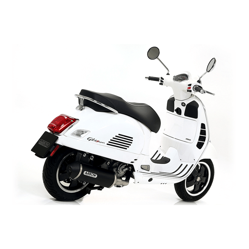 ARROW Auspuff DARK URBAN für Piaggio Vespa GTS300 2017-, Aluminium schwarz