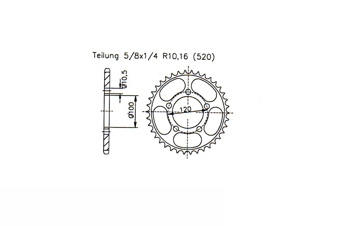 DID Kettensatz mit 520VX3 Kette, Farbe standard, für Aprilia RS660 / Tuono 660, Modelljahr 2021-