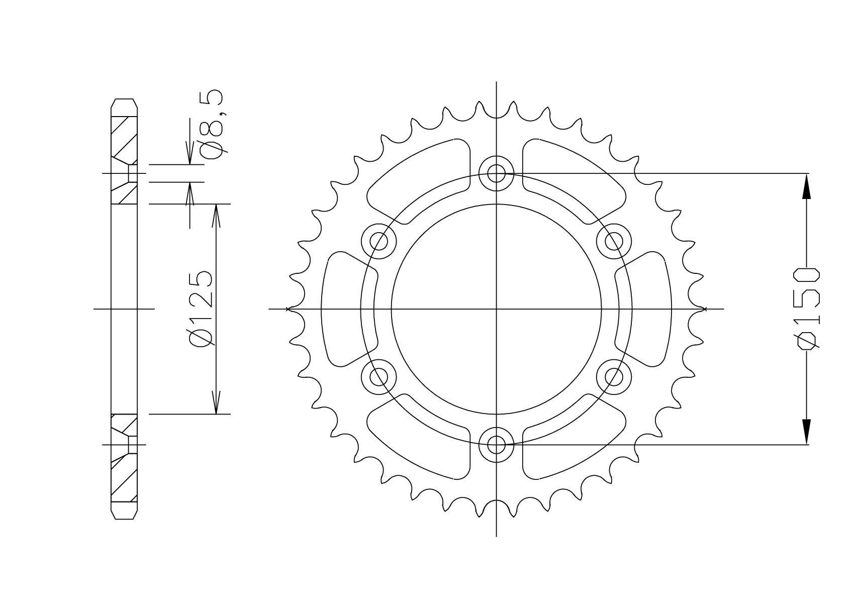 DID Kettensatz mit 520ZVM-X Kette, Farbe standard, für GasGas EC250/EC250F, Modelljahr 2020- und EC350F, Modelljahr 2021-