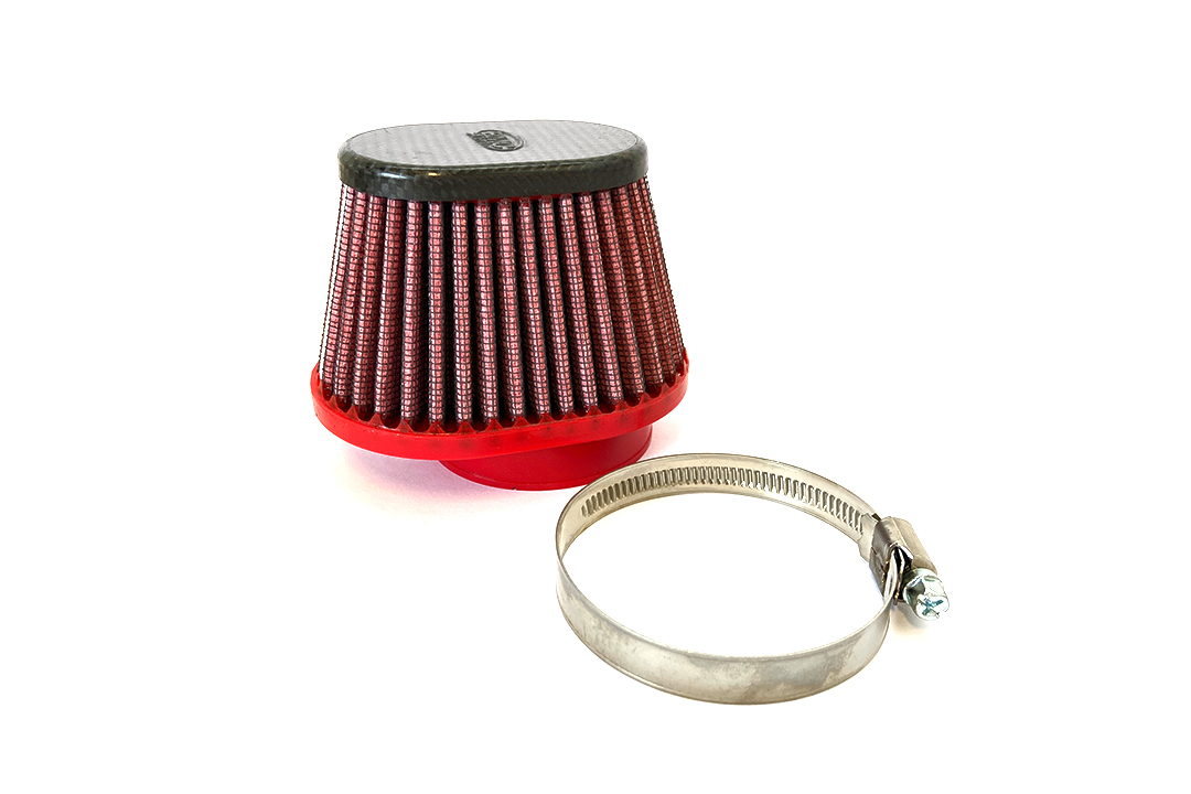 BMC Universal-Sportluftfilter Konisch, 55 mm Durchmesser, 70 mm Länge, zentral, Carbonkappe