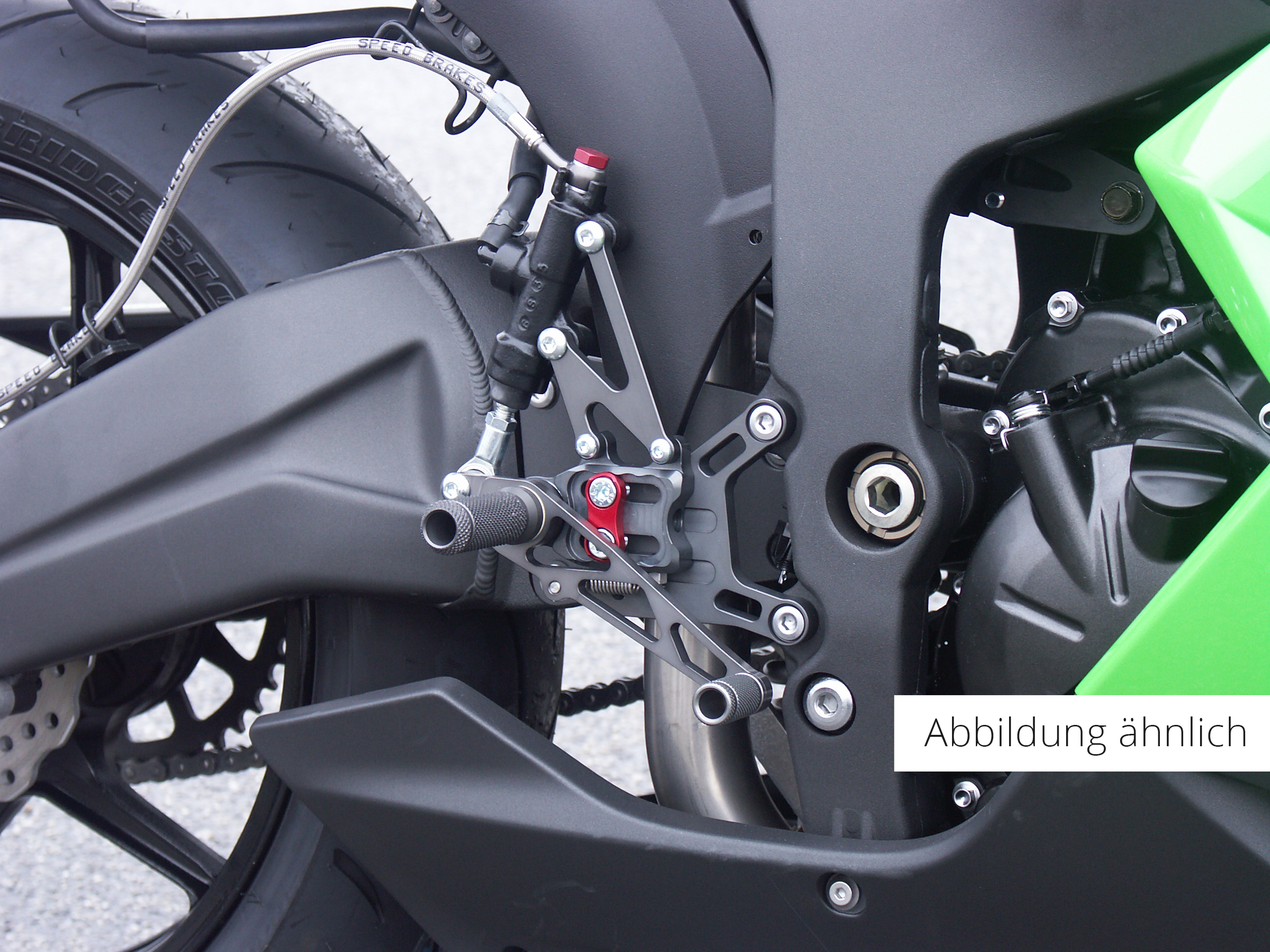 LSL 2Slide-Rastenanlage für Kawasaki ZX-6R, 1998-2002, ZX-9R, 1998-, schwarz-rot