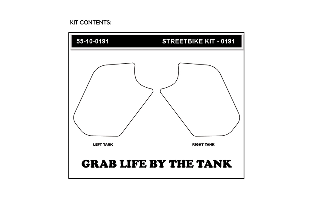 Stompgrip Tank Pad schwarz, Icon, Streetbike Tank Kit - Tank Seiten, für Honda MSX125 Grom, 2021-2024