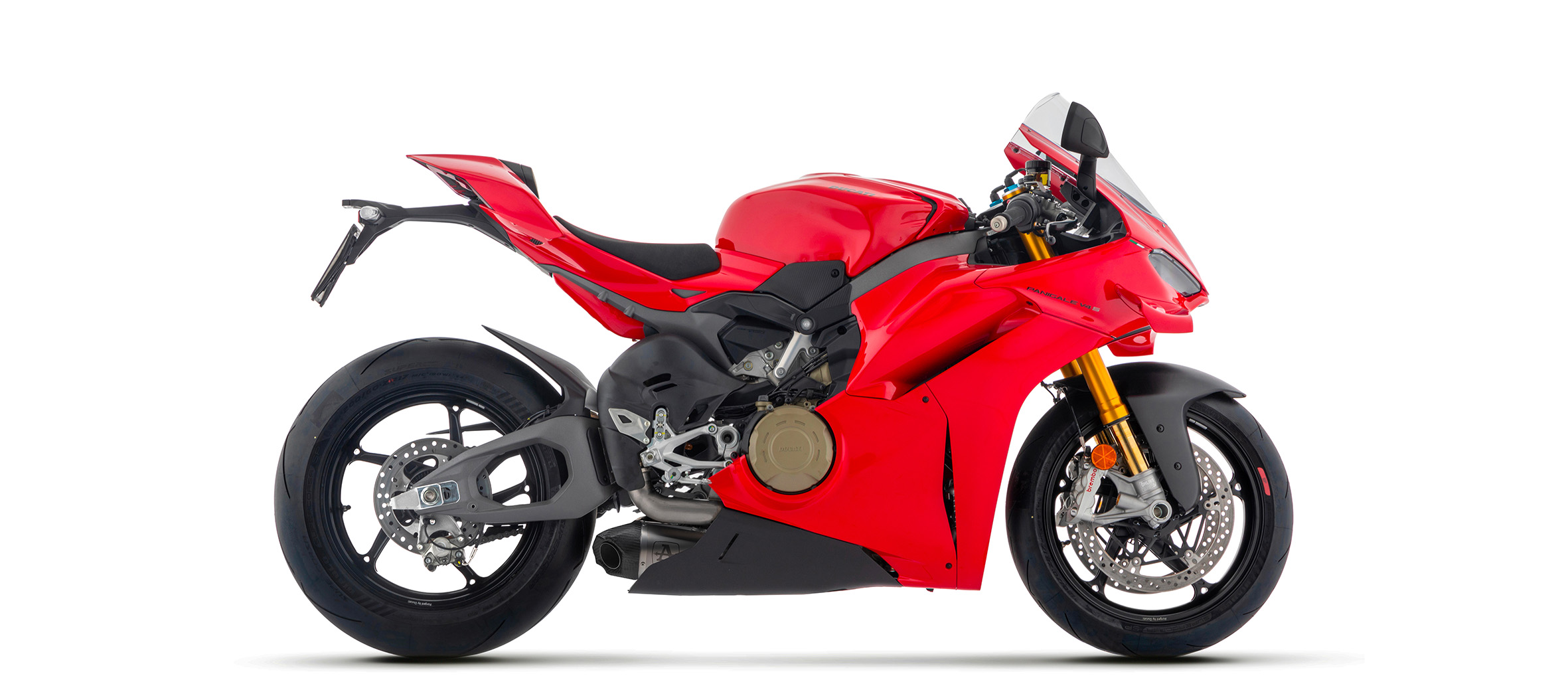 ARROW Auspuff WORKS DARK Titan mit Titan-Zwischenrohr für Ducati Panigale V4 / V4S 2025-