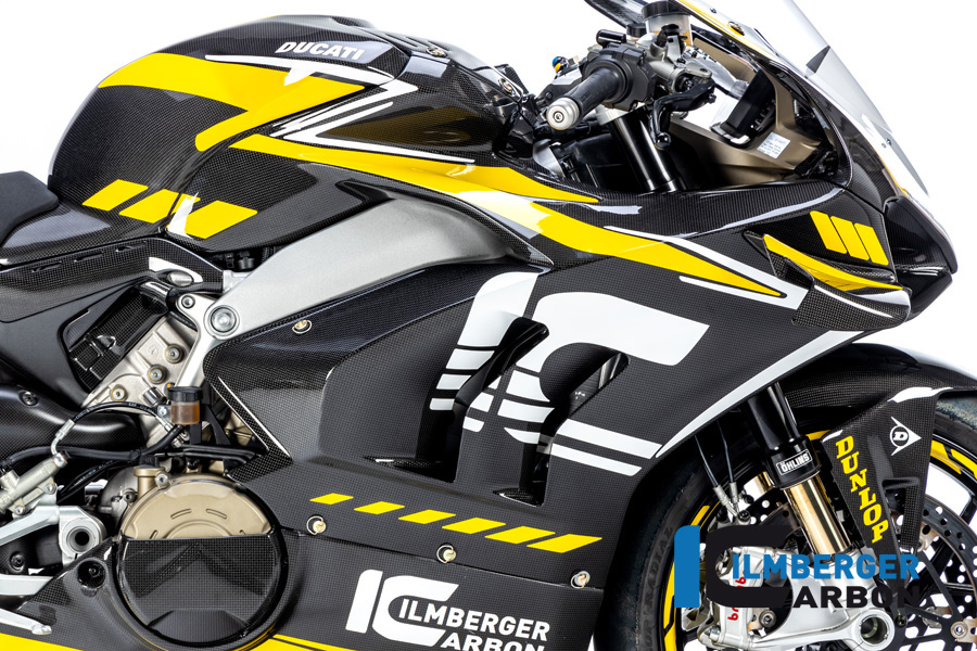 Ilmberger Carbon Verkleidungsseitenteil rechts Racing, glänzend, Ducati Panigale V4, V4S, V4R 2019-