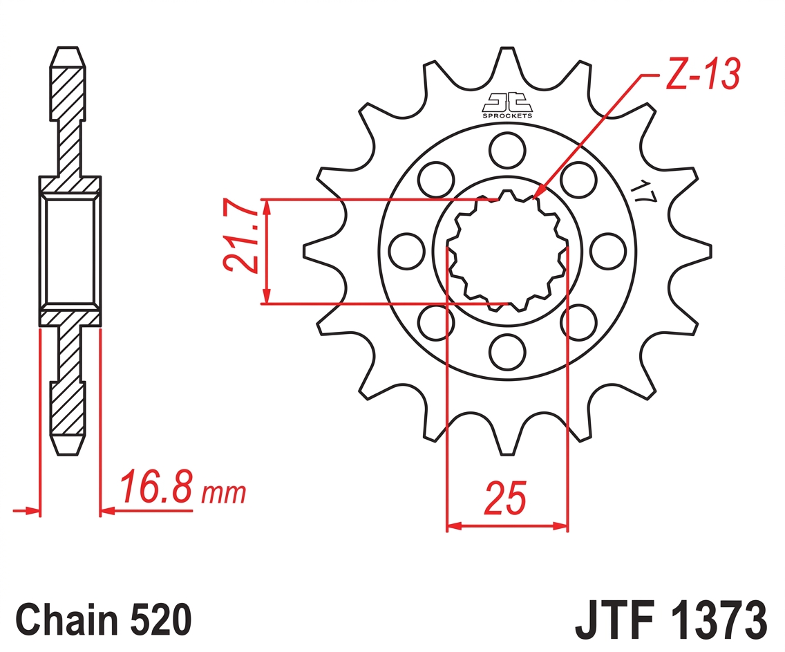 Ritzel, 15 Zähne, Teilung 520