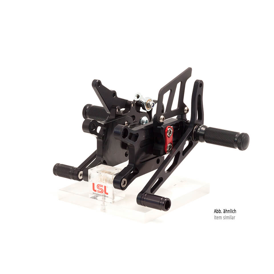 LSL 2Slide-Rastenanlage für Kawasaki ZX-6R, ZX-6RR, 2005-2006, schwarz-rot, Racing, ohne Straßenzulassung