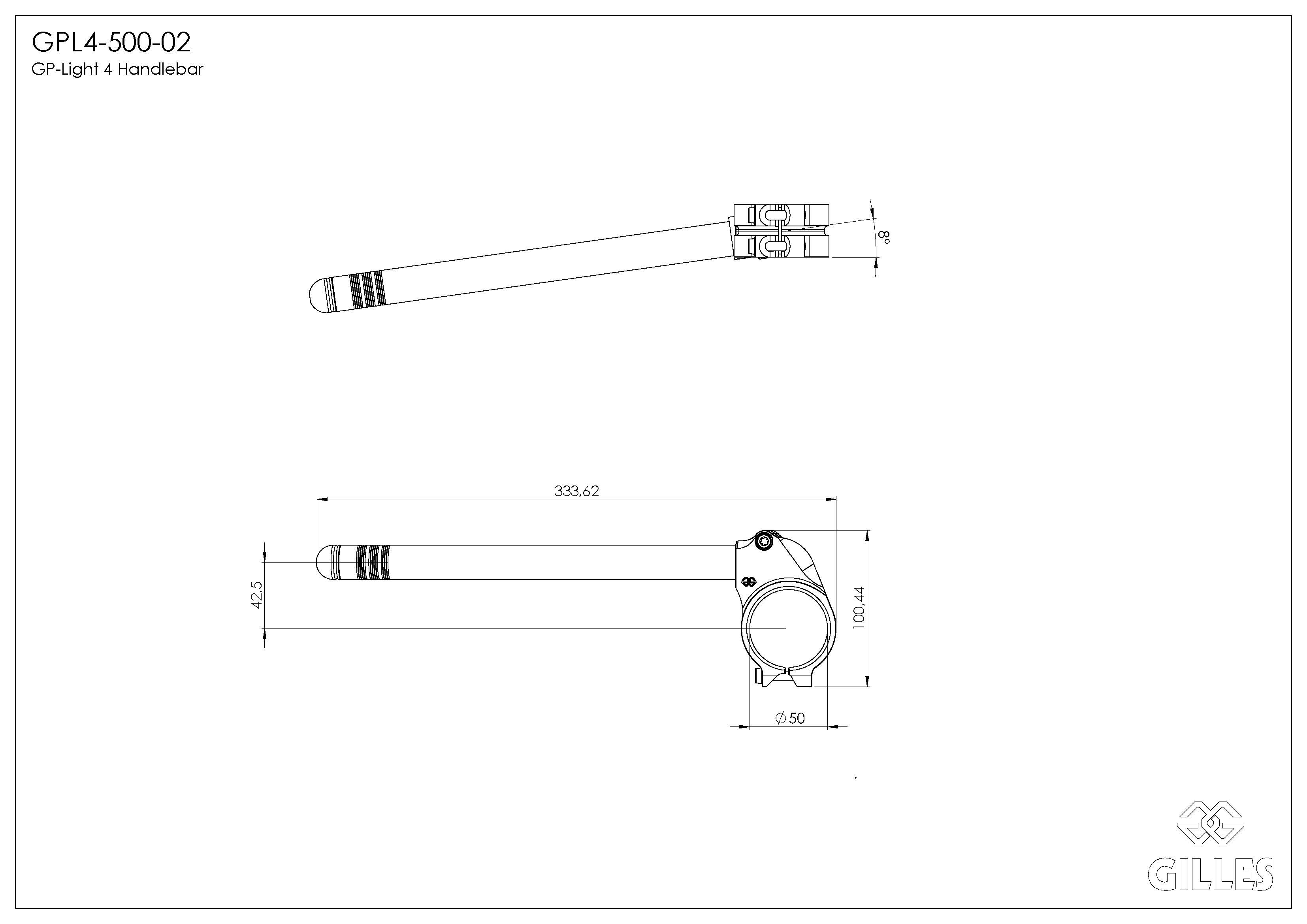 Gilles Lenkersystem GP Light, schwarz, für Triumph Daytona 660, Modelljahr ab 2024- und Street Triple 765 RS Typ H801, Modelljahr ab 2023-