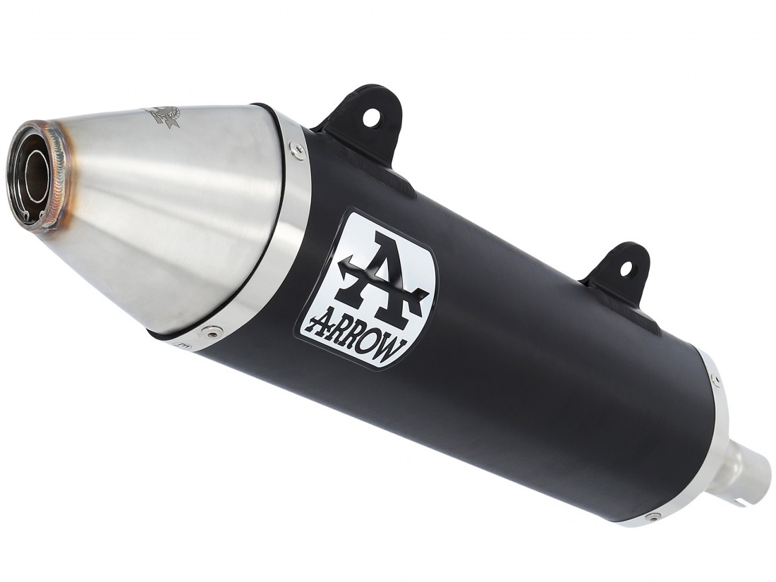 ARROW Auspuff THUNDER Dark Aluminium für UM DSR125EX / Aprilia RX/SX 125 / Malaguti XSM/XTM 125