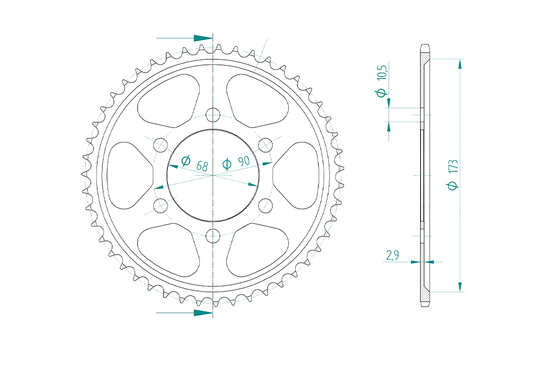 ENUMA Kettensatz 428 HO für Honda CB125R ab Modelljahr 2018-