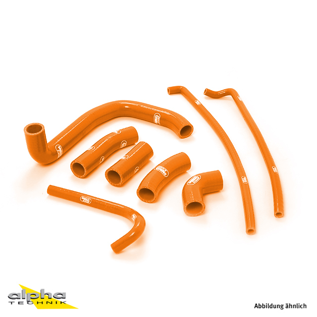 SAMCO SPORT Siliconschlauch Kit orange für Kawasaki ZX7R Modelljahr 1996-2003