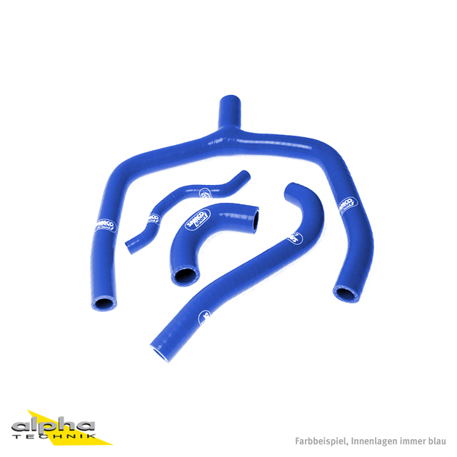 SAMCO SPORT Siliconschlauch Kit Y-Stück - Race Design blau für Kawasaki KX250F Modelljahr 2009-2016