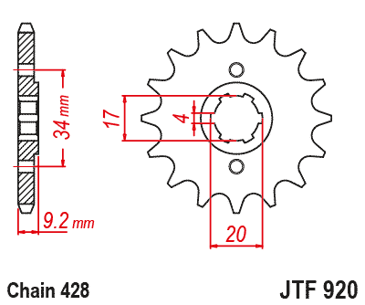 Ritzel, 15 Zähne, Teilung 428