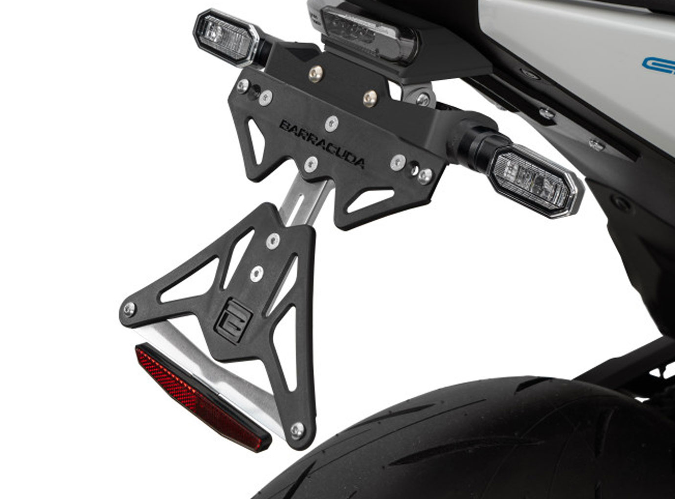 Barracuda Kennzeichenhalter für Suzuki GSX-8S ab Modelljahr 2023, zur Verwendung mit Originalblinkern