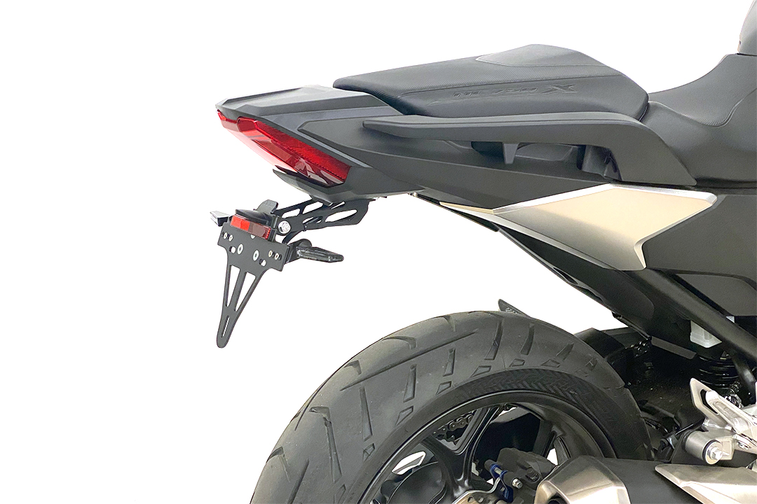 alpha Technik Kennzeichenhalter Edelstahl schwarz für Honda NC750X ab 2021-