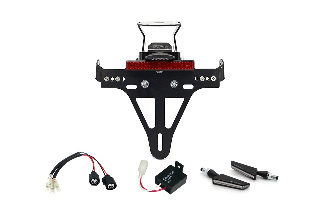 Kennzeichenhalter-Blinker-Kit BSQN für Kawasaki Z900RS ab Modelljahr 2018 Typ ZR900C u. ab Modelljahr 2021 Typ ZR900K (Hinten)