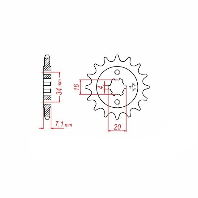 EK Chain Kettensatz 520 MVXZ-2 für Fantic Caballero Scrambler 500 Modelljahr 2021-2024 Farbe orange