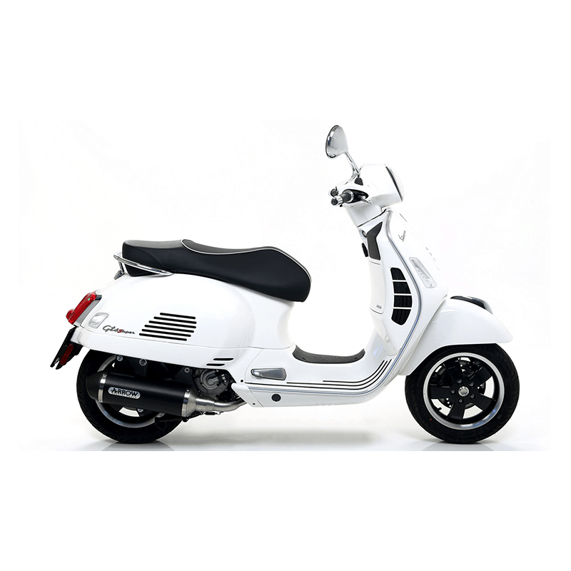 ARROW Auspuff DARK URBAN für Piaggio Vespa GTS300 2017-, Aluminium schwarz
