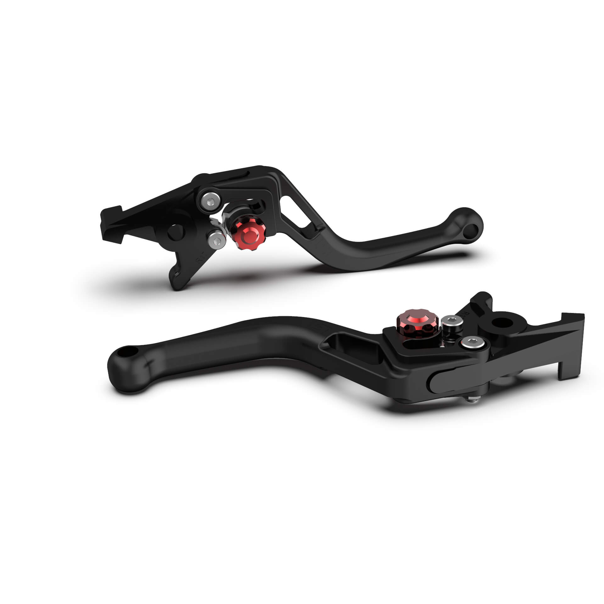 LSL Scooter Bremshebel Rechts BOW R81, kurz, schwarz perlgestrahlt/rot