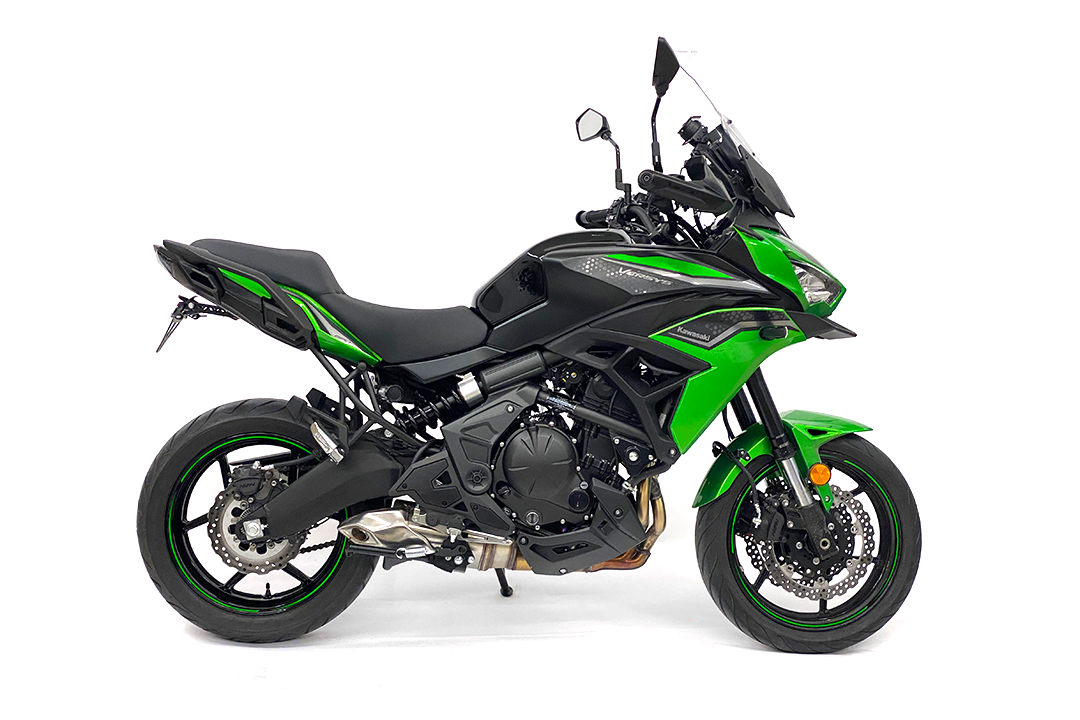 alpha Technik Kennzeichenhalter Edelstahl schwarz für Kawasaki Versys 650 ab 2015-