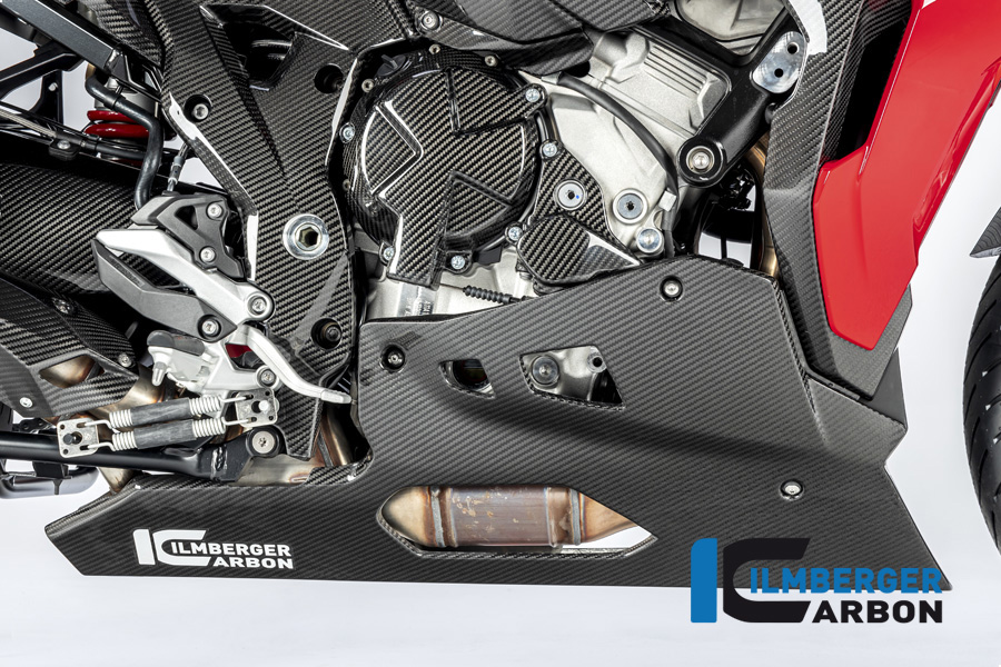 Ilmberger Carbon Motorspoiler lange Version mit Hauptständer, glänzend, BMW S1000XR 2020-2023