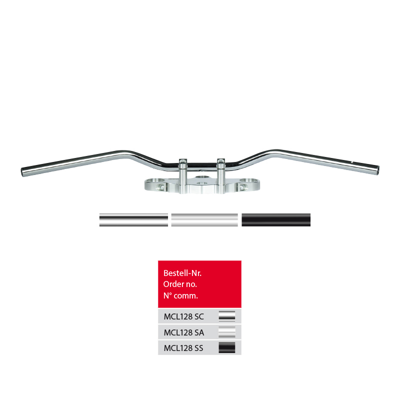 TRW Stahllenker Superbike Sportive MCL128SA, Alu-Look