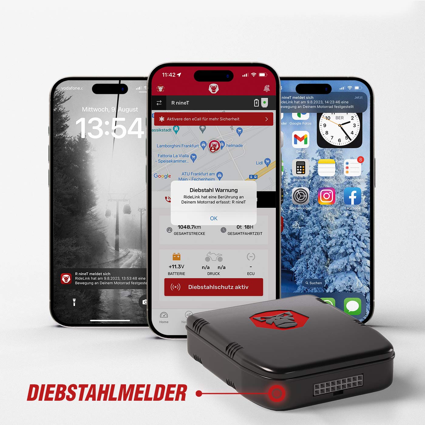RideLink WingMan Pro 4G – Smarte Sicherheit mit Live-Tracking, eCall, Diebstahlschutz und Fahranalyse für dein Motorrad