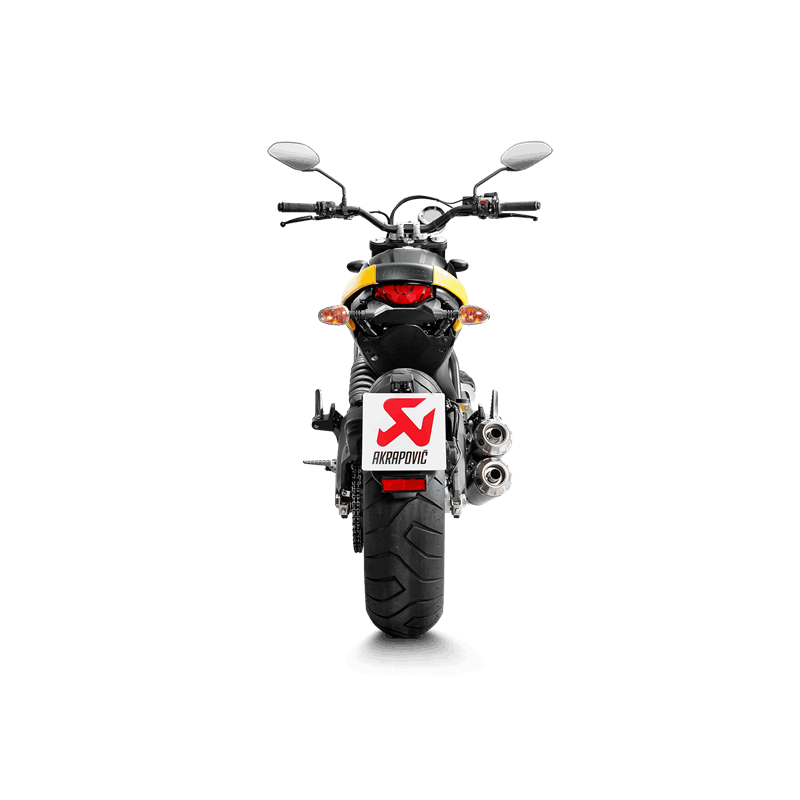Akrapovic Slip-On Line (Titanium) Auspuff für Ducati Monster 797 Modelljahr 2017-2020, Scrambler Café Racer 2017-2020, Scrambler Icon/Urban Enduro/Classic/Full Throttle 2015-2020