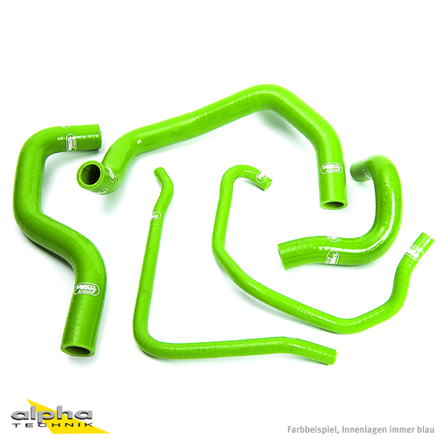 SAMCO SPORT Siliconschlauch Kit grün für Kawasaki ZX6R ZX6RR Modelljahr 2003-2004
