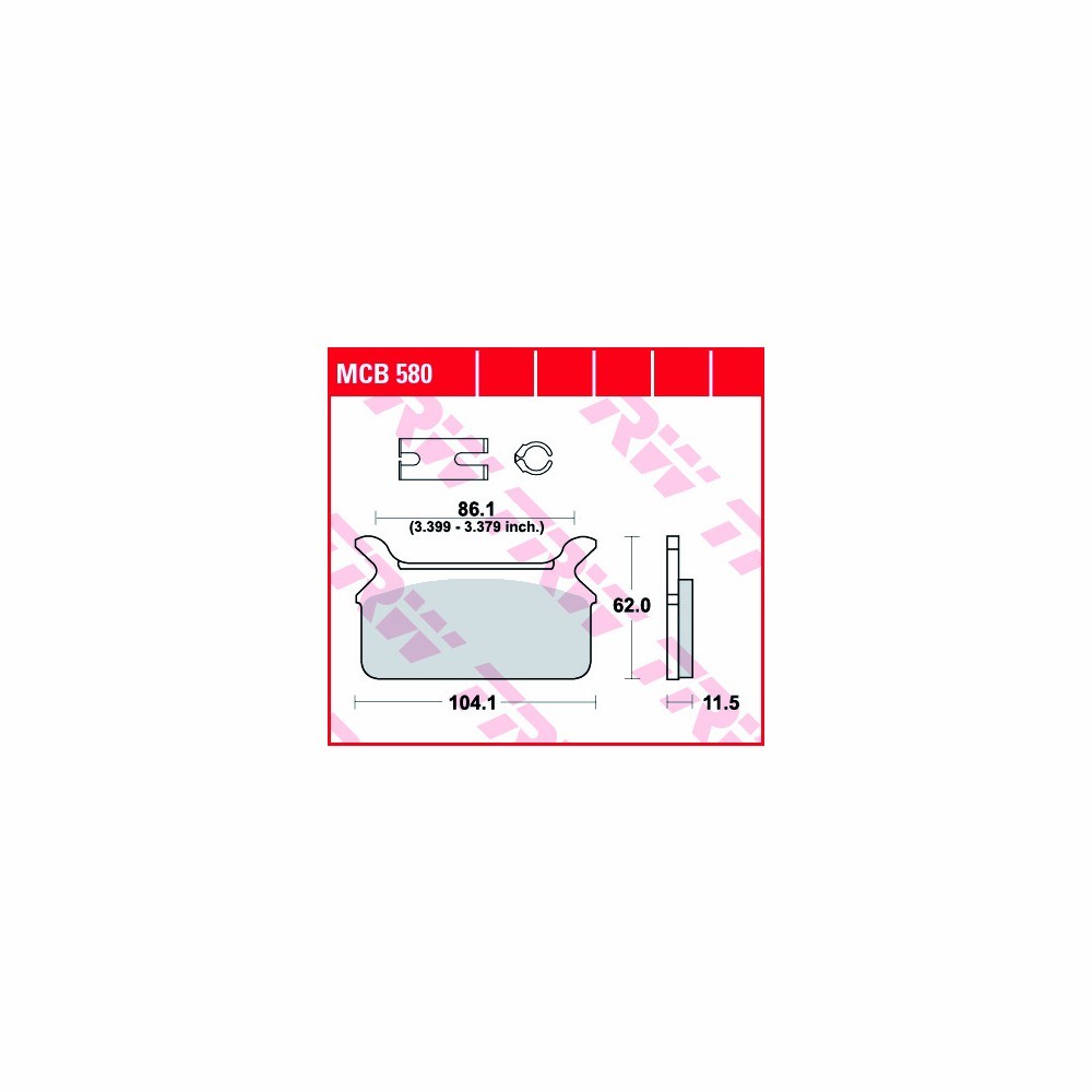 TRW Bremsbelagsatz Allround MCB580 hinten