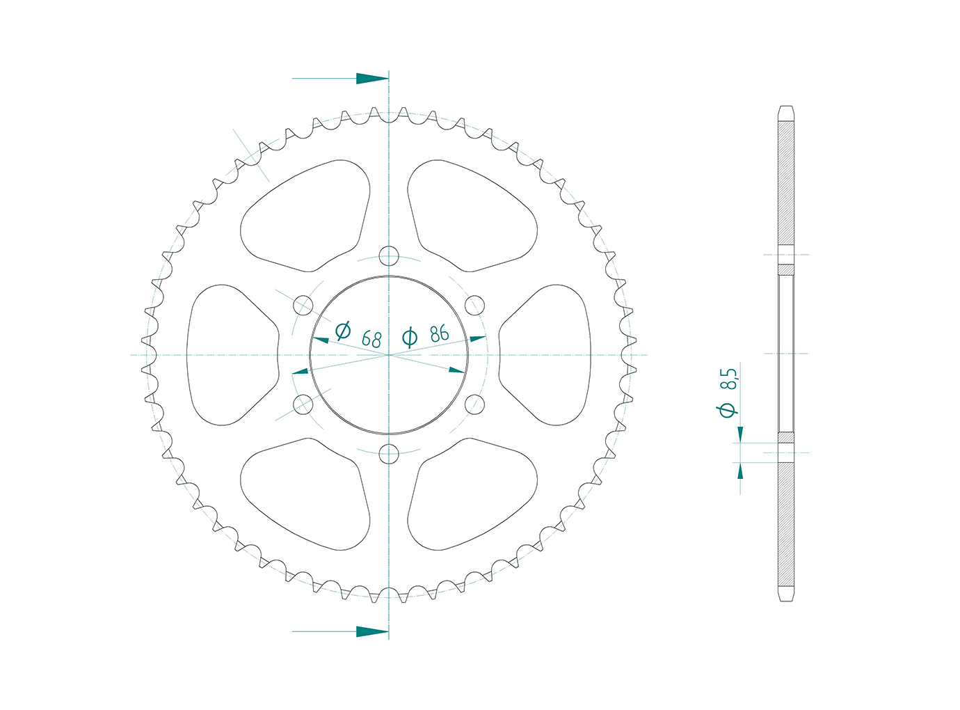 DID Kettensatz mit 428VX Kette, Farbe standard, für SWM SM125 R, Modelljahr 2022-