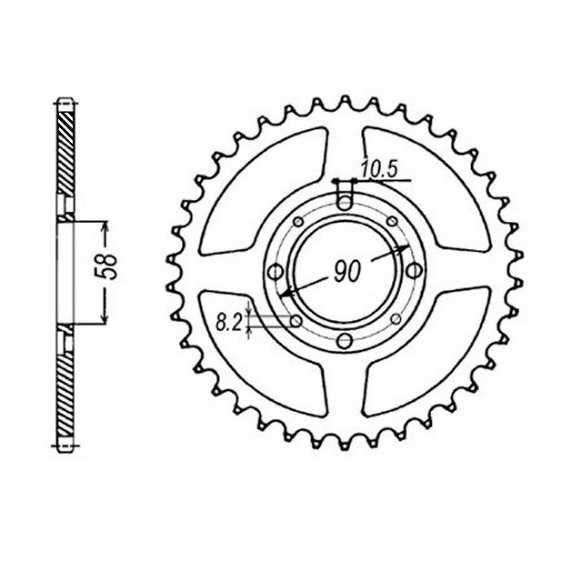 DID Kettensatz mit 428VX Kette, Farbe standard, für Honda CG125W-E, Typ JC27