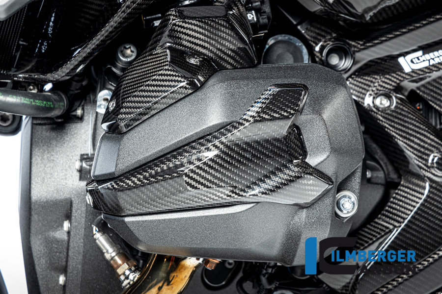 Ilmberger Carbon Zündkerzenstecker Abdeckung links, glänzend, BMW R1300GS 2023-
