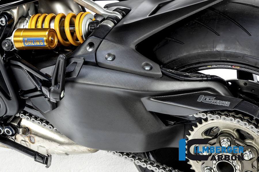 Ilmberger Carbon Schwingenabdeckung incl. Kettenschutz oben, matt, Ducati Diavel 1260 , 2019-
