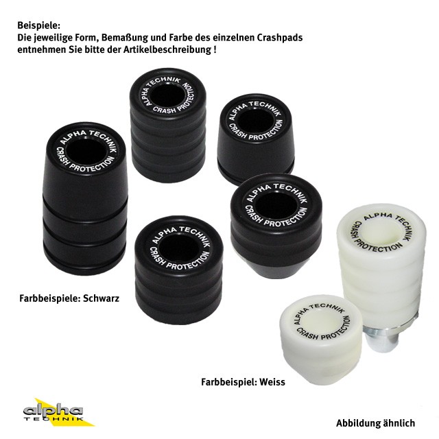 alpha Technik Crash Protector, einzeln, 55 mm lang, schwarz