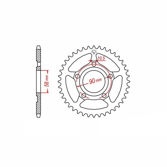 DID Kettensatz mit 520VX3 Kette, Farbe standard, für Honda NSR125R (80 km/H)