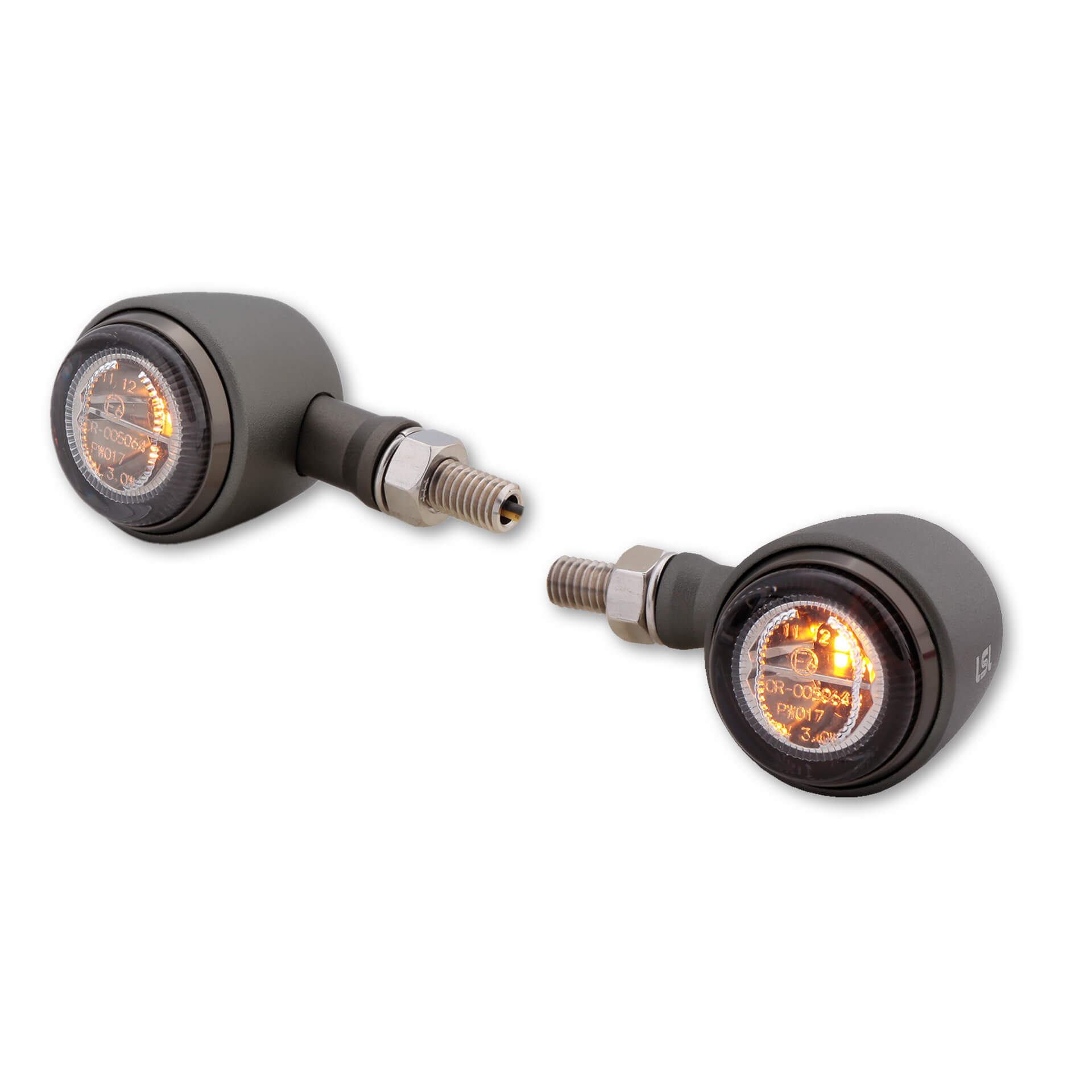 LSL RETRO LED Blinker, titan, getönter Reflektor, Paar, E-geprüft