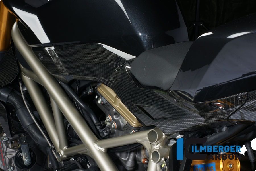 Ilmberger Carbon Seitendeckel unterm Sitz links, Carbon