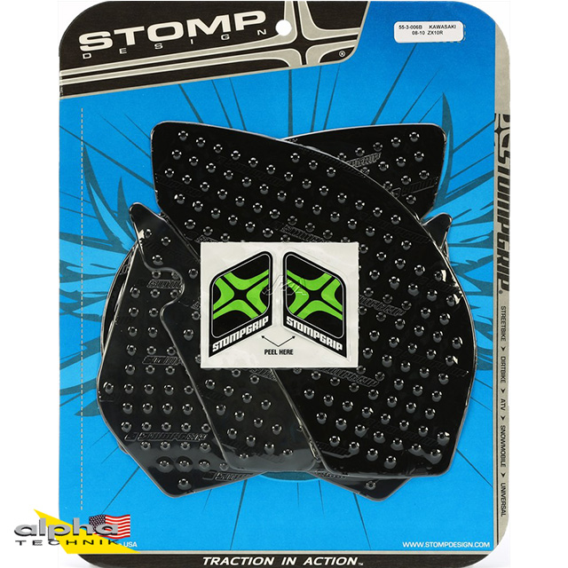 Stompgrip schwarz, Volcano, für Kawasaki ZX10R, 2008-10