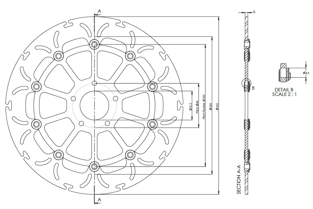 alpha Technik Bremsscheibe Omega-Design ABD33, vorne für  KTM 690 Duke / R