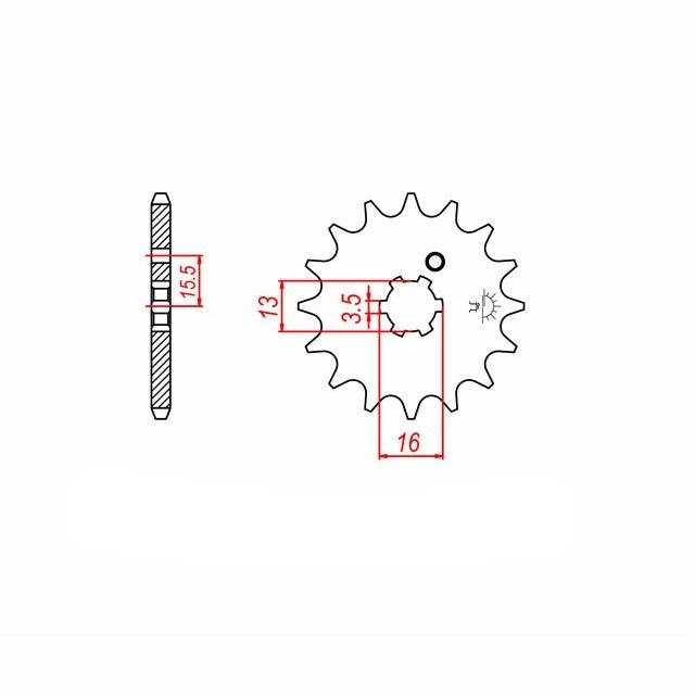 Ritzel, 13 Zähne, Teilung 428
