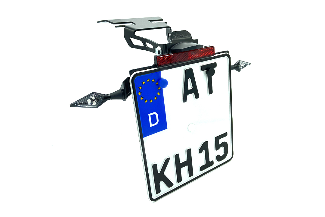 alpha Technik Kennzeichenhalter Edelstahl schwarz für Honda NC750X ab 2021-