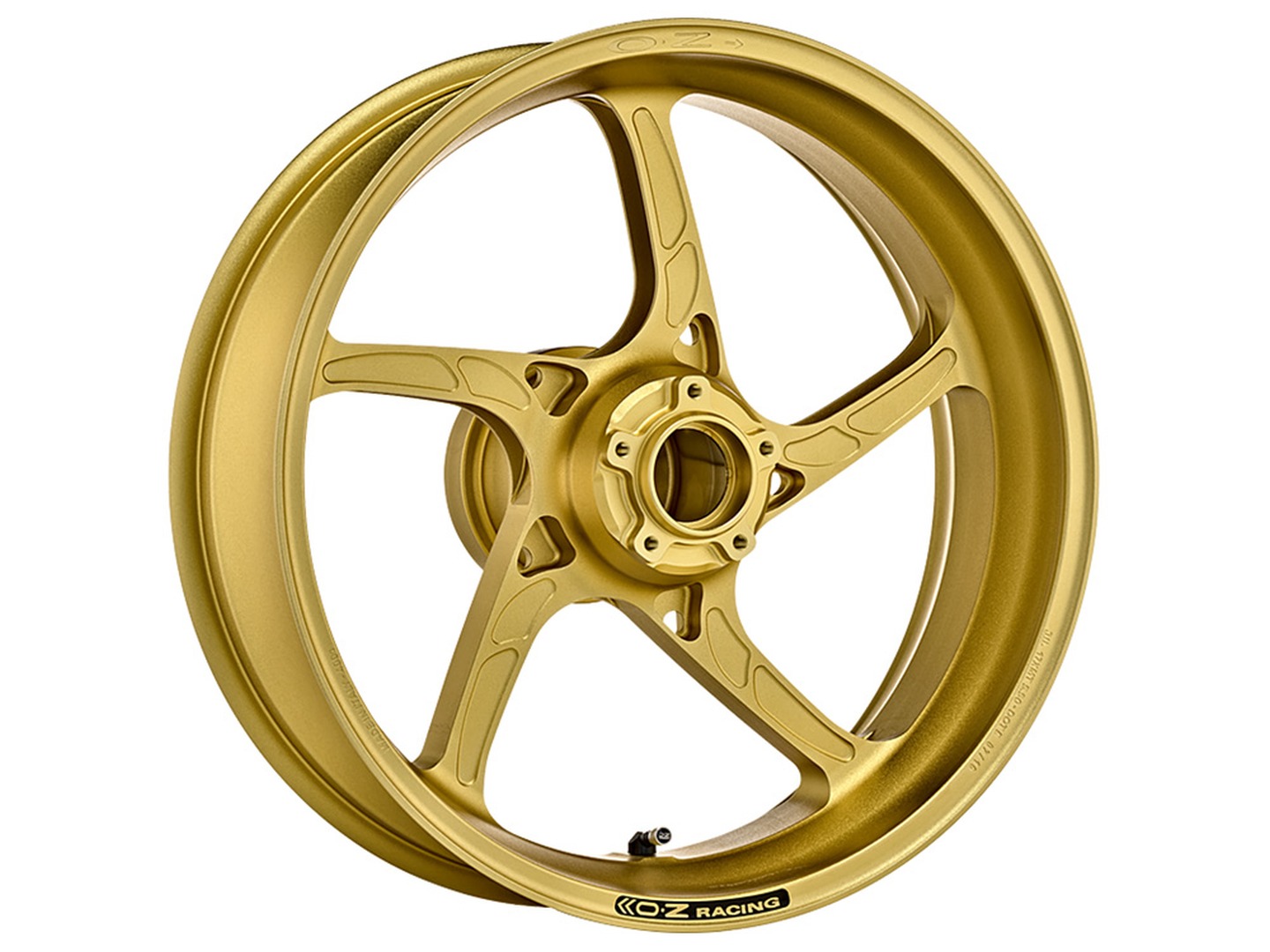 OZ Piega Aluminium hinten in goldfarben matt für Triumph Daytona 675, D67LC, 2006-2012 und Street Triple R, D67LD, 2007-2012