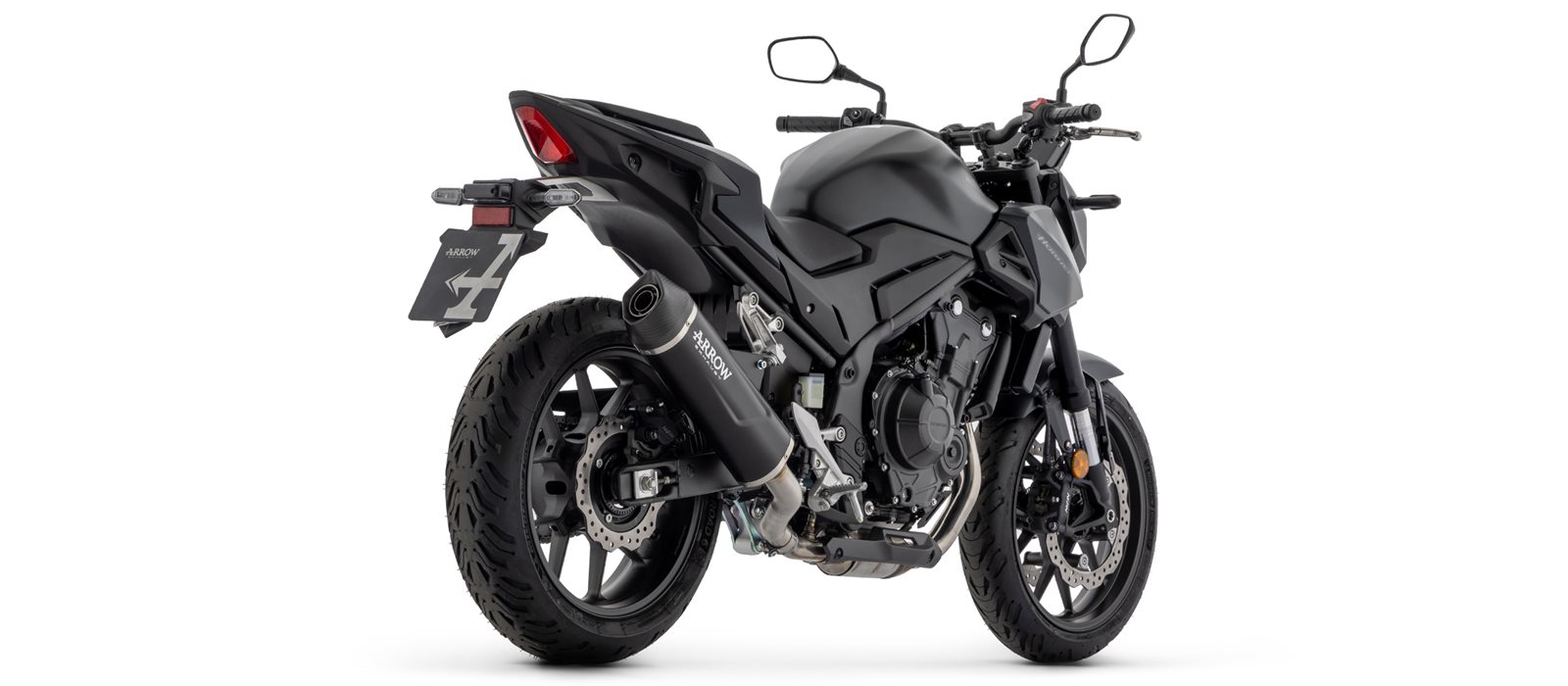ARROW Auspuff INDY RACE EVO Aluminium schwarz für Honda NX500 / CB500 Hornet Modelljahr 2024-