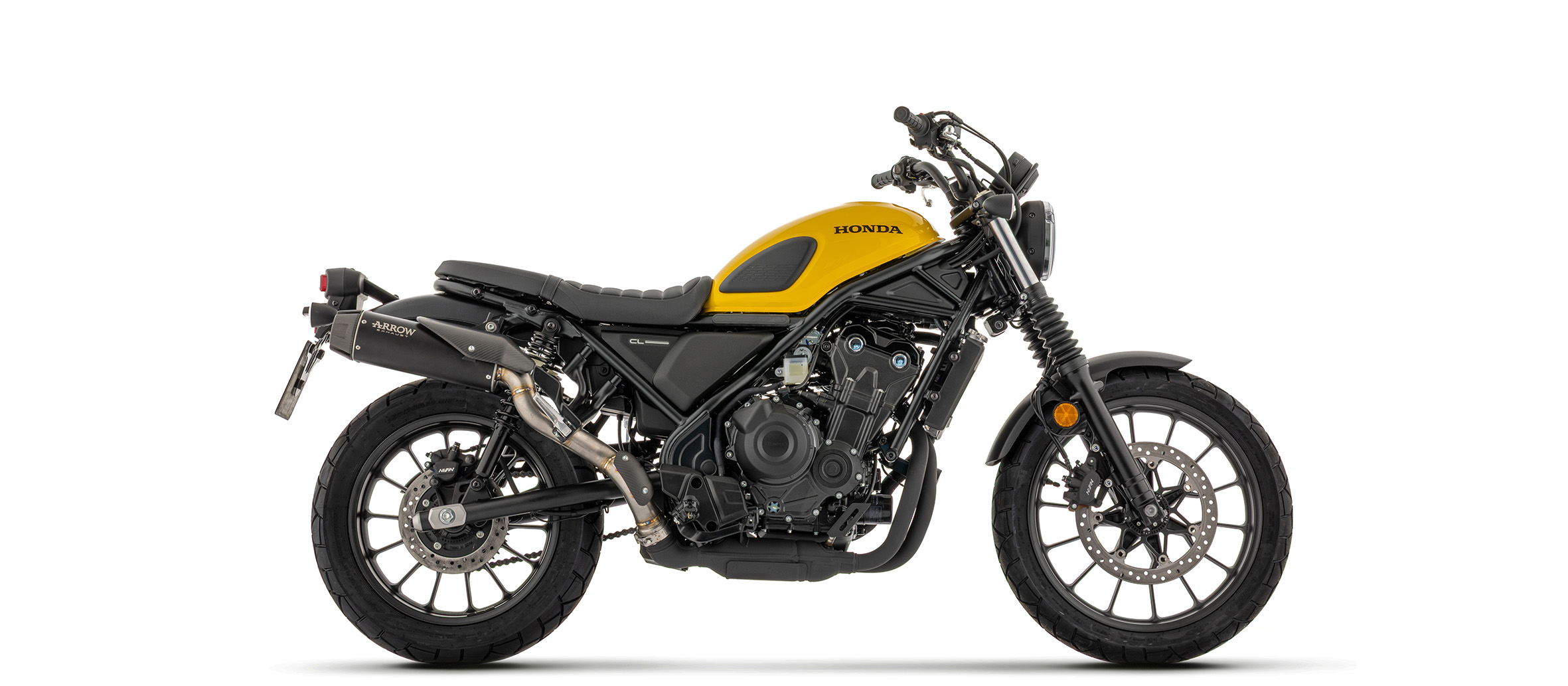 ARROW Auspuff REBEL DARK Sip-On mit Carbon-Endkappe für Honda CL 500, 2025-
