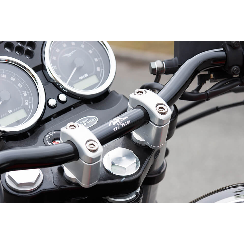 LSL Klemmbock-Kit 28,6 mm, für Moto Guzzi V7, silber