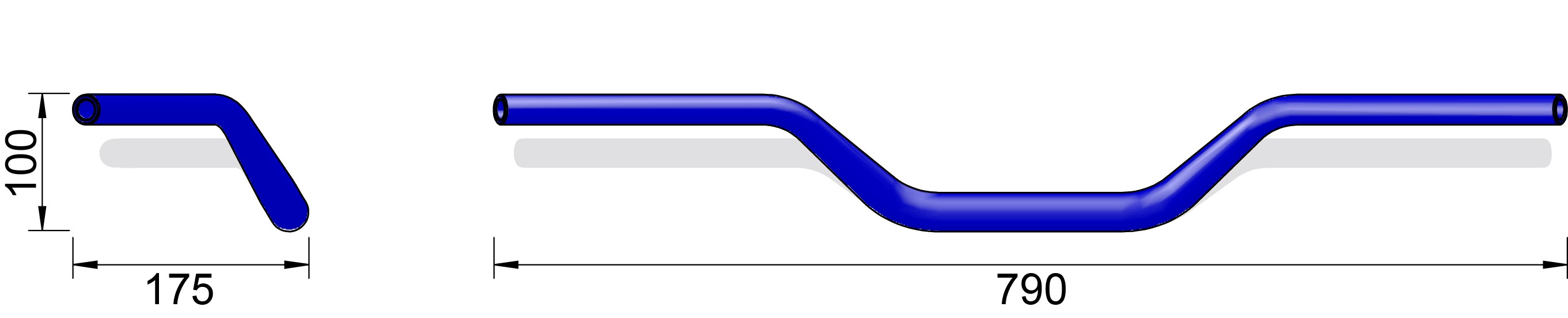 LSL X-Bar Alu-Lenker Naked Bike X02, 1 1/8 Zoll, schwarz