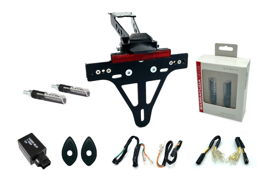 Kennzeichenhalter-Blinker-Kit IDEA (vorne + hinten) für Honda CB500F Typ PC58 u. CBR500R PC57 ab Modelljahr 2017
